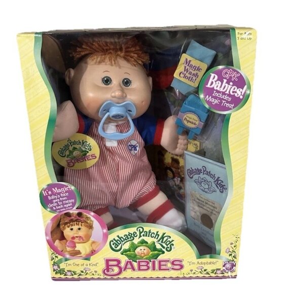 2006 Play Along Cabbage Patch Kid Babies Baseball Red White Striped Romper VHTF - Picture 14 of 14